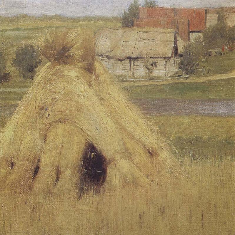 Isaac Levitan Mill and Village near a Stream